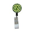 Carolines Treasures Letter Z Football Green and Yellow Retractable Badge Reel CJ1075-ZBR